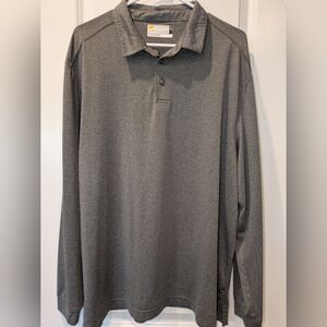 Nicklaus StayDri Gray Long Sleeve Golf Polo Shirt XL
